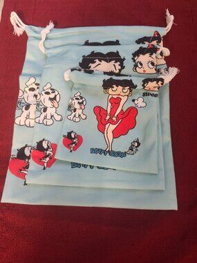Betty boop Set of 3 drawstring bags S,M,L cloth
